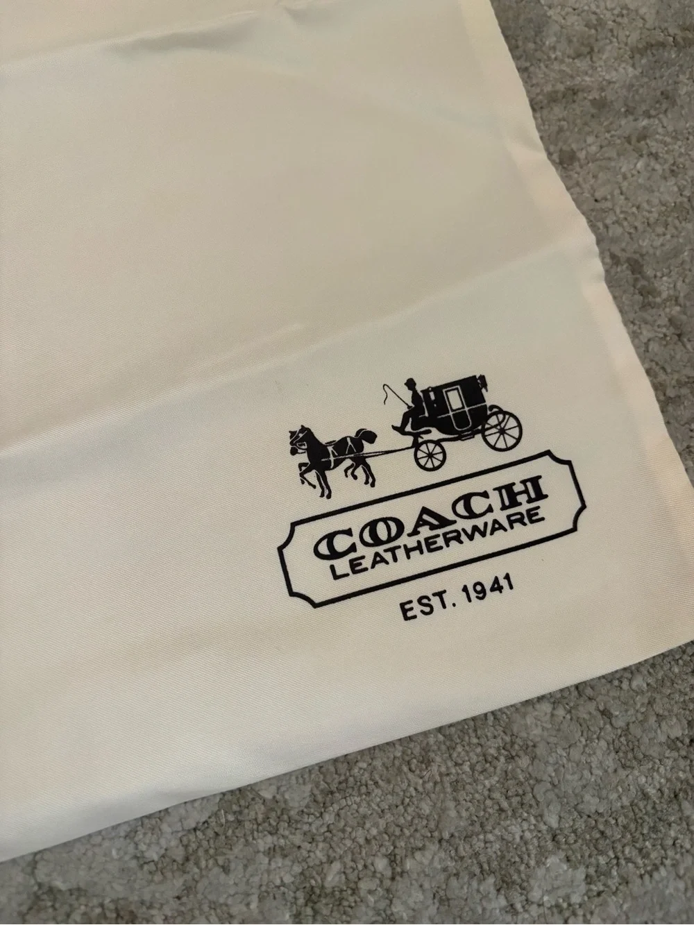 Coach Satin Dust Bag Off White Size C Medium Large Like New
